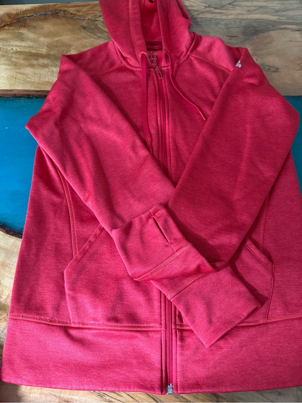 Red Adidas Climawarm Jacket Label